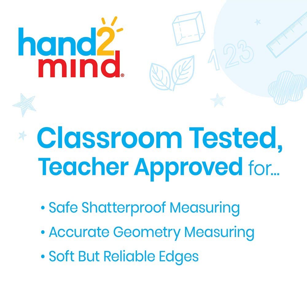 hand2mind Safe-T Math Compass, 10 in. Blue Compass, Compass for Geometry, Compas