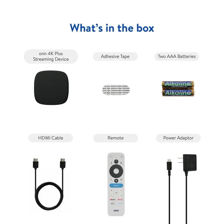 onn 4K Plus Streaming Device, Google TV, Dolby Vision, Remote with Voice Control