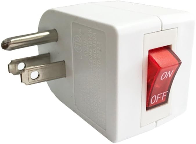 2 Pack Grounded Wall Tap Adapter with On/Off Switch - Compact Design