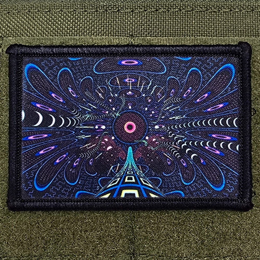 Psychedelic Patch Moral Tactical Meme Trance Army USA Flag Hook & Loop 3x2