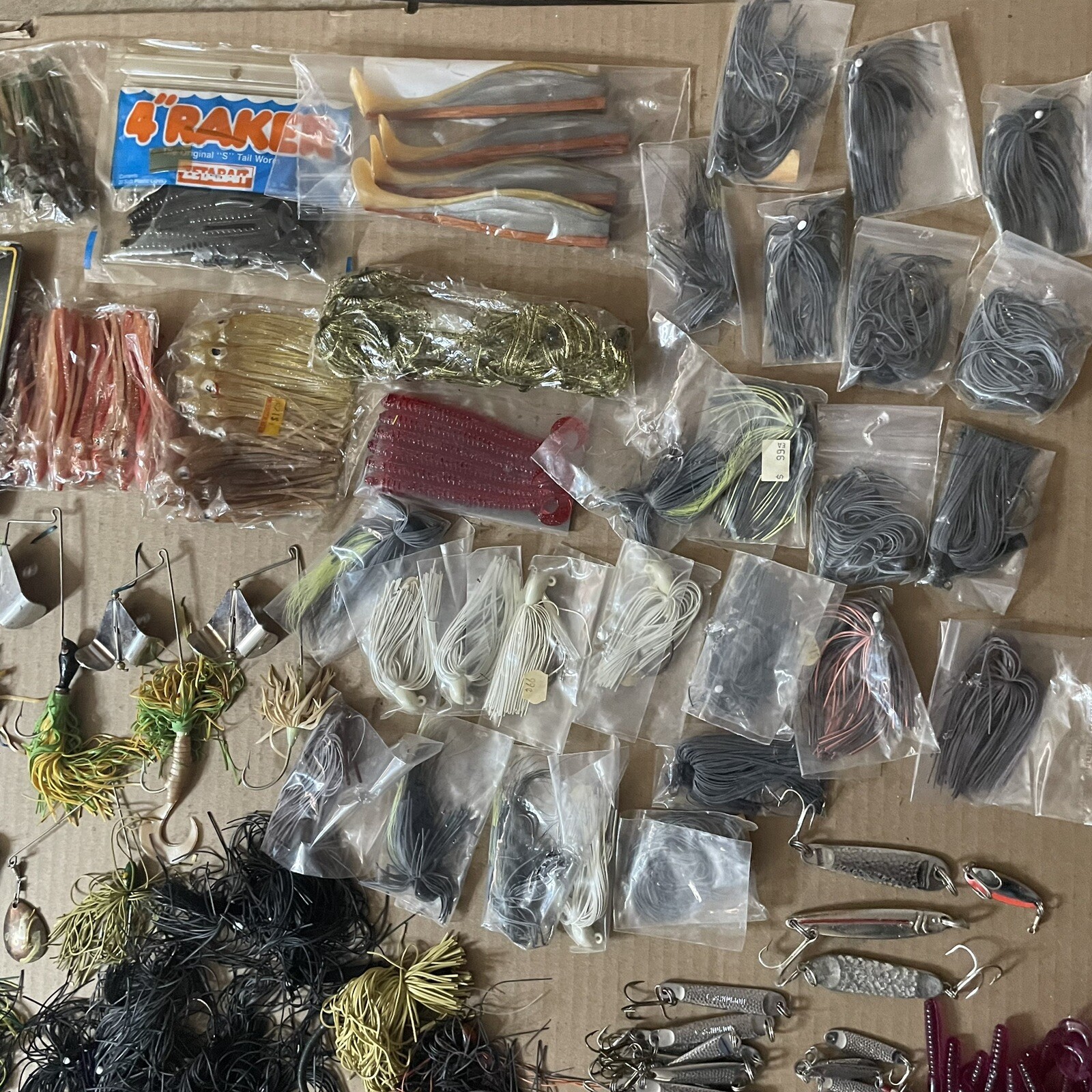 Vintage Fishing Lot Jig Heads Spoons 3 Tackle Boxes Plano Fenwick 100s Of Pcs