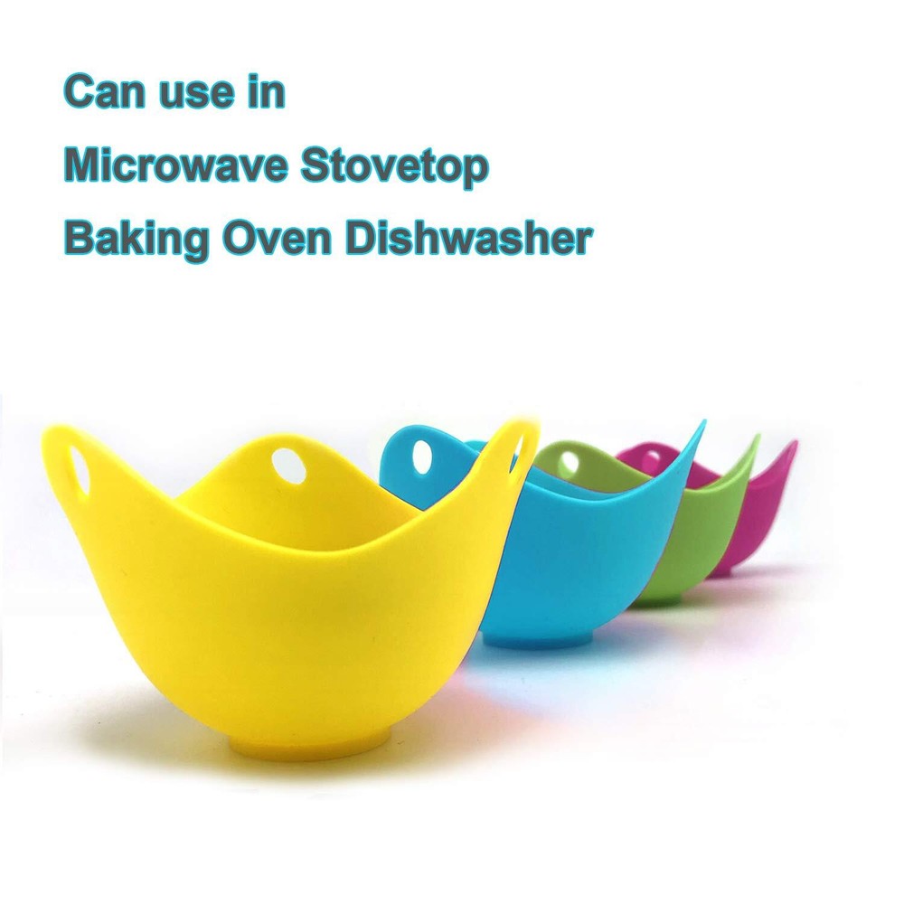 4pcs Silicone Egg Poacher Cups Compatible with Various Cooking Methods