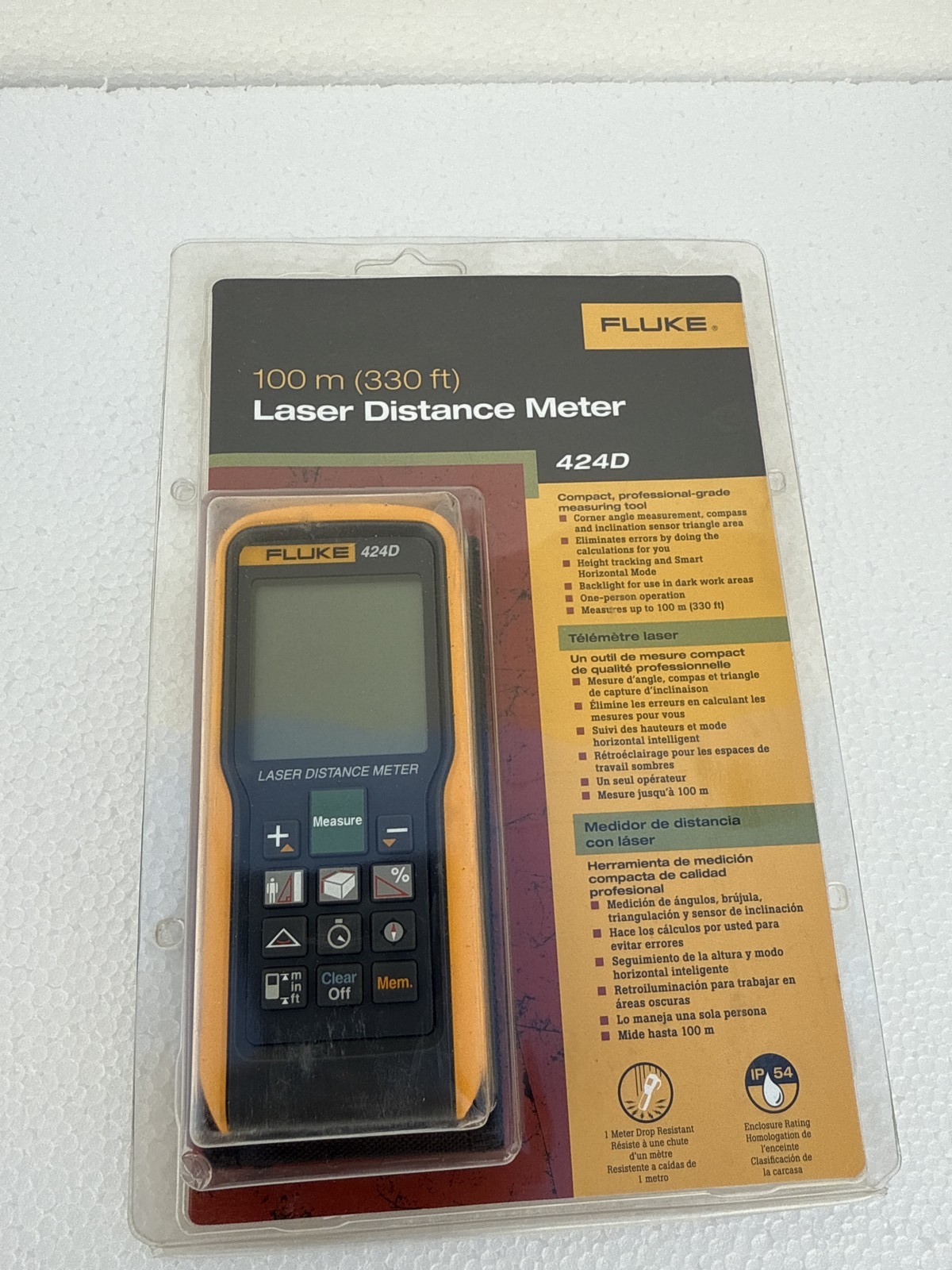 Fluke 424D Laser Distance Meter - 100M/330ft/3937in Range Finder