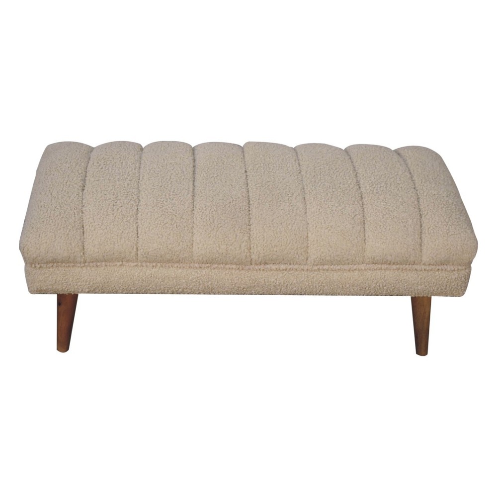 Upholstered Modern Bench with Curved Top