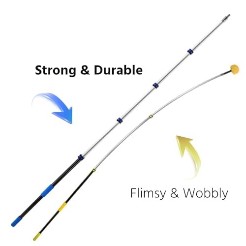 23FT High Reach Cobweb Duster with Extension Pole, Spider Web Brush with