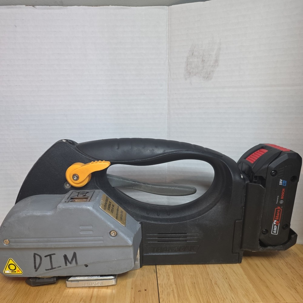 PAC Strapping VT550L battery-powered plastic strapping tool.