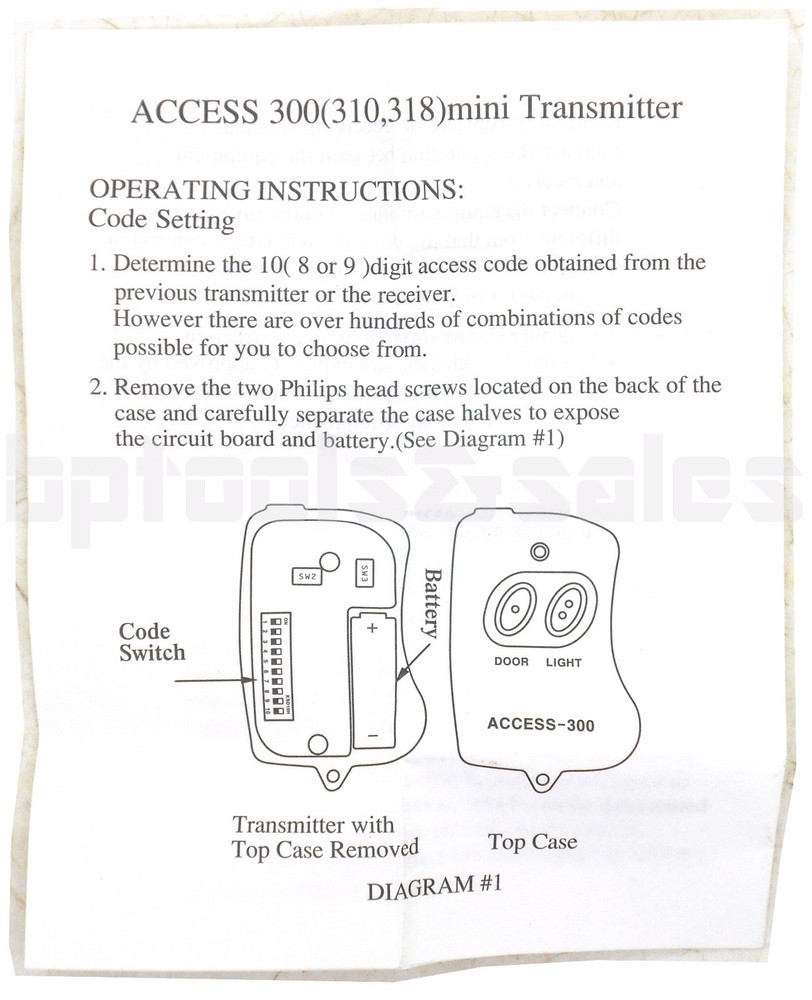 8 Digit Code Mini Remote Control Garage Door/Gate Transmitter w/ Mini Flashlite