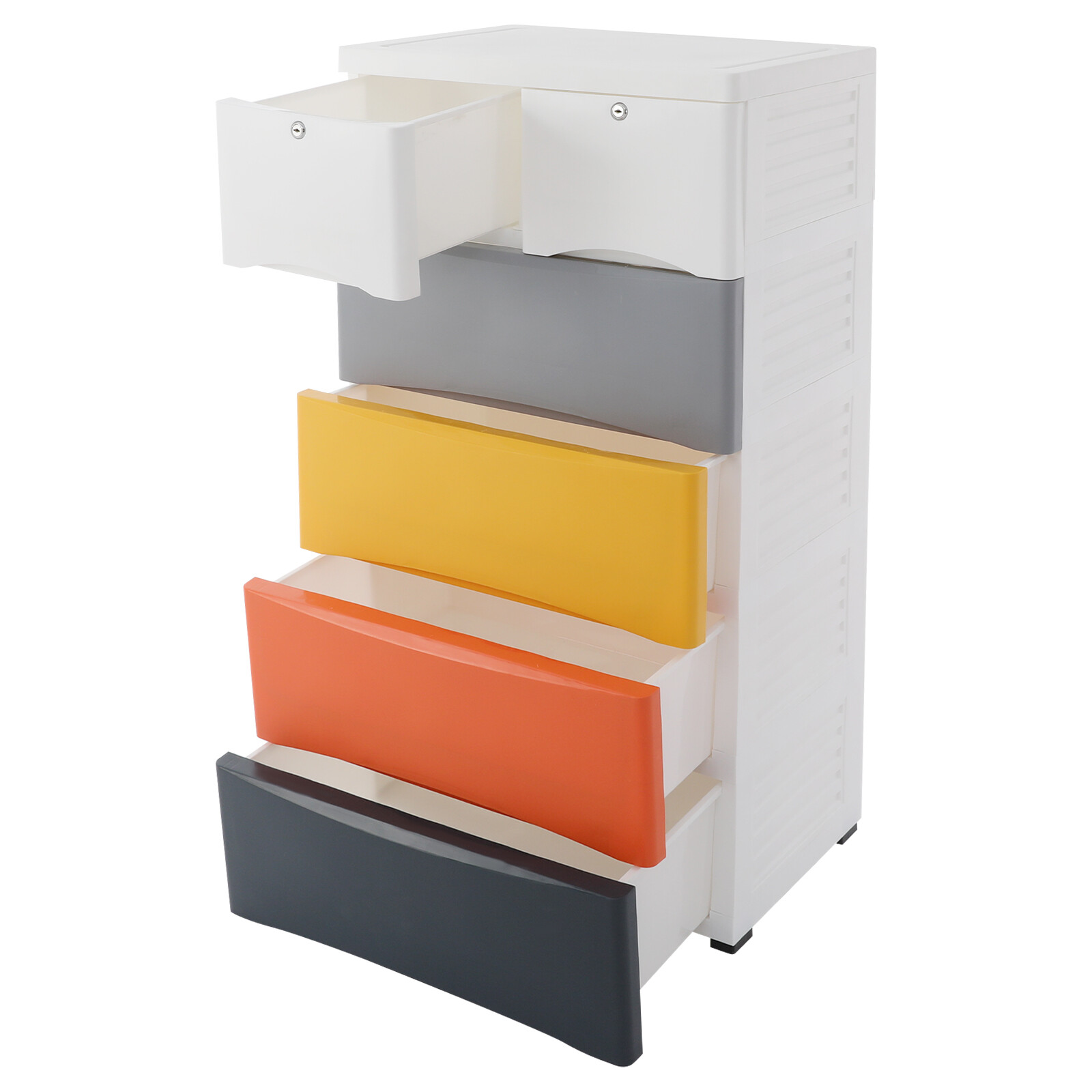 5-Tier Plastic 5 Drawers Dresser Storage Cabinet Bedroom Chest Closet Organizer