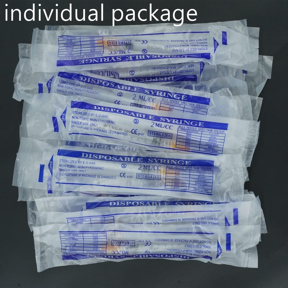 Individually Wrapped 2.5ml Plastic Syringes - 100-Pack for Precision Use