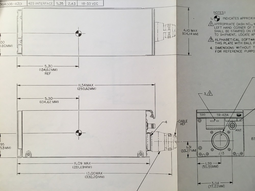 Bendix TRS-42A Transponder System install manual, covers TR-421B & CD-422B