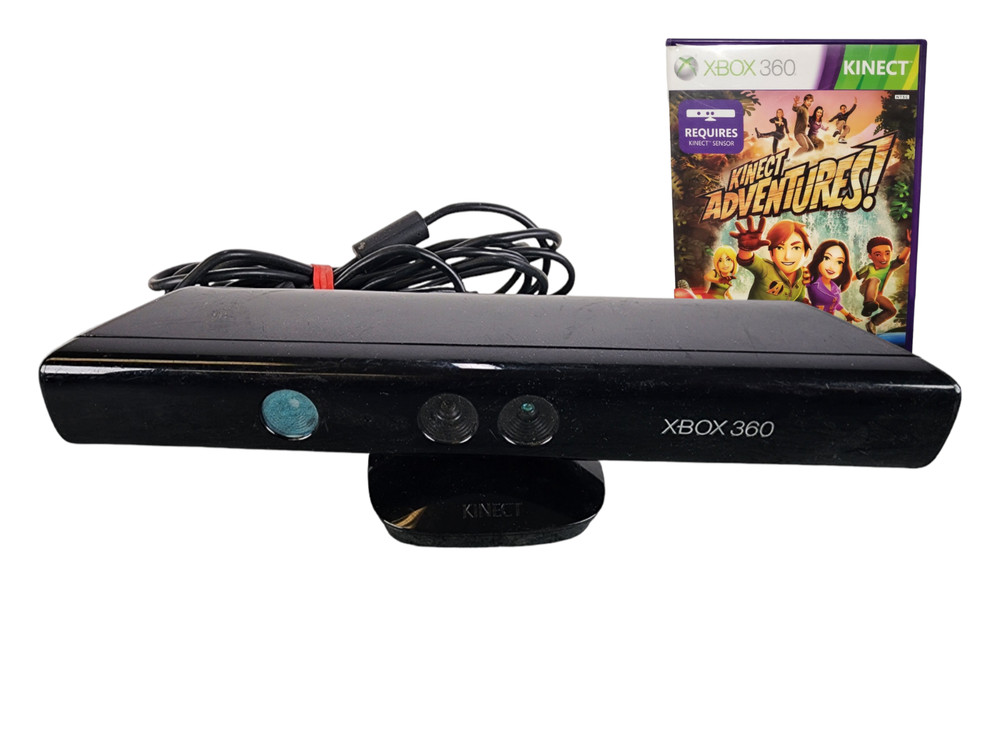 Microsoft Xbox 360 Kinect Connect Black Sensor Bar Model 1414 & Kinect Adventure