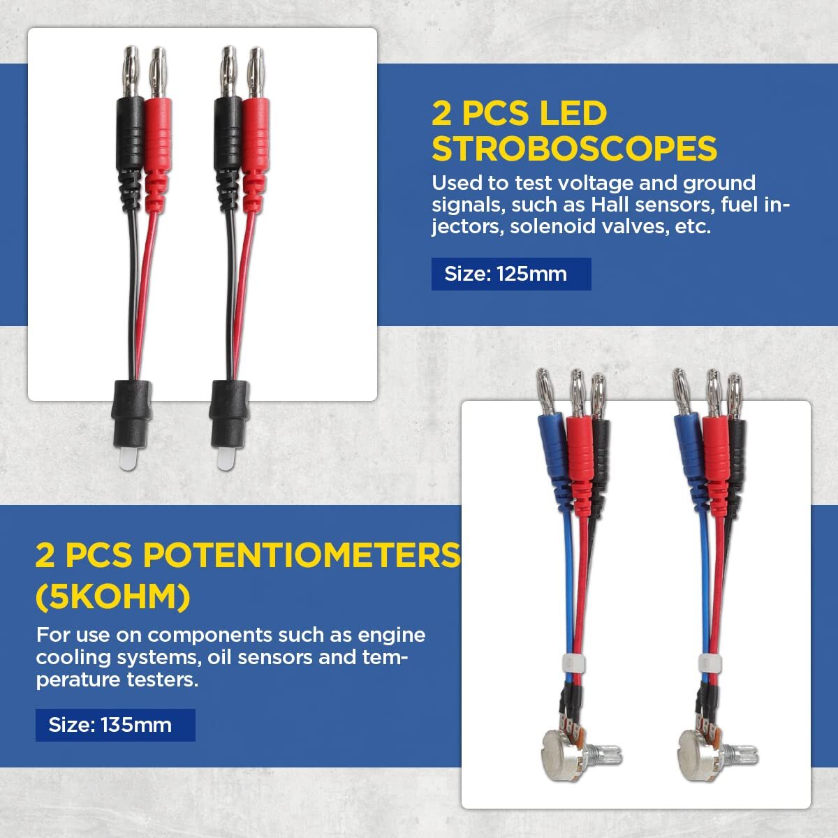 92 in 1 Automotive Back Probe Kit Multimeter Test Leads Alligator Clip Wire Tool