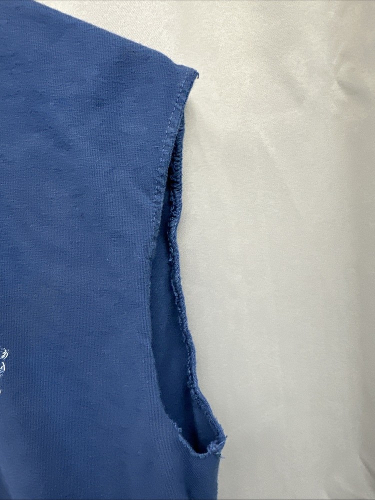 COL BRUCE HAMPTON Comfort Colors Navy Tee Altered Cut Off Small Unisex Jam Band