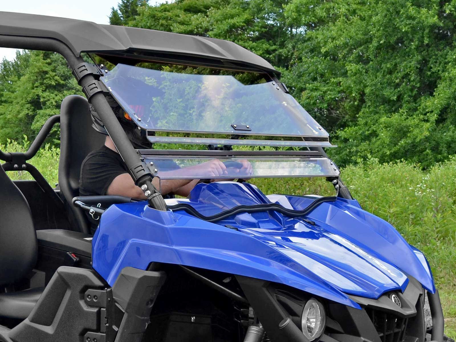 SuperATV Yamaha Wolverine Heavy Duty Scratch Resistant Flip Windshield (15-18)