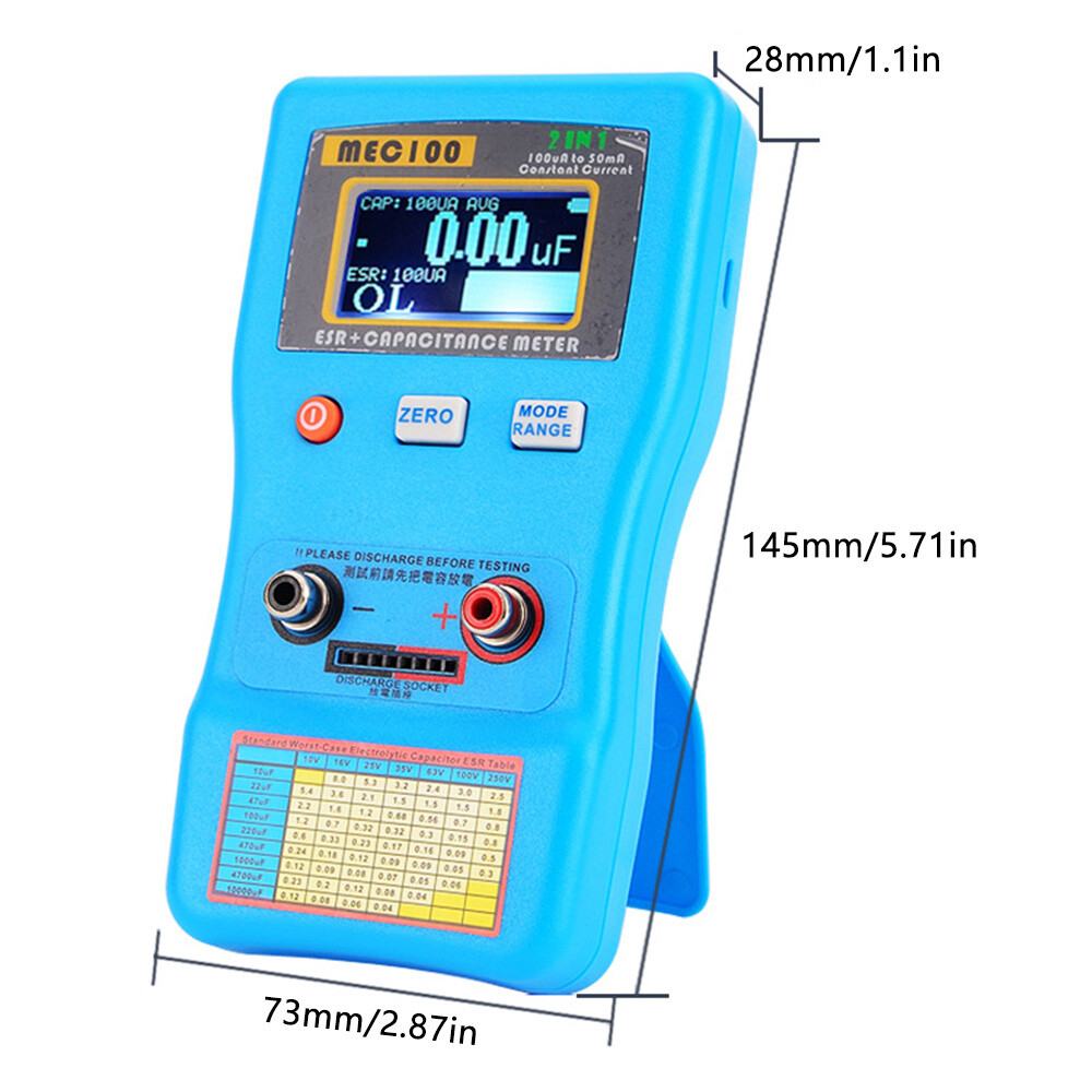 MEC-100 High-precision Capacitance Analyzer ESR Meter Digital Display Auto Rang