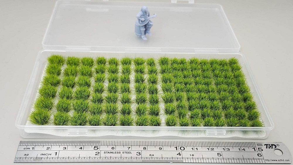 JHT - Spring Green Model Grass Clusters - Self Adhesive Grass Tufts - 8mm height
