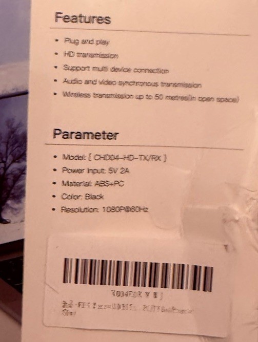 Wireless HD Transmitter Receiver Kit