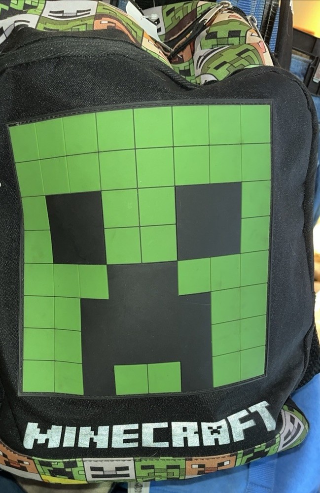 Minecraft Creeper 16"  School Backpack Green & Black E1-461