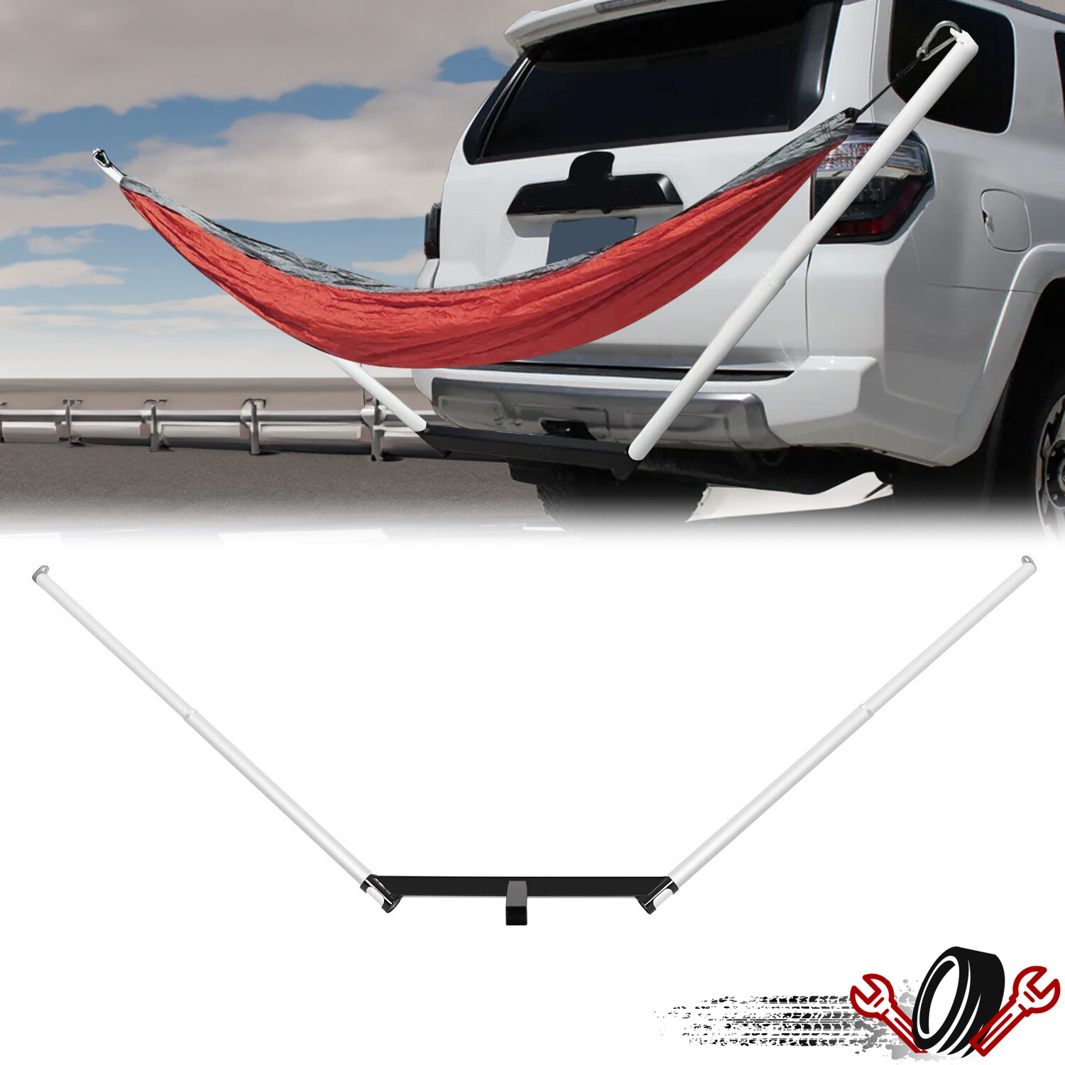 Vehicle Mounted Camping Hammock Stand For All 2 Inch Receivers Trailer Hitch