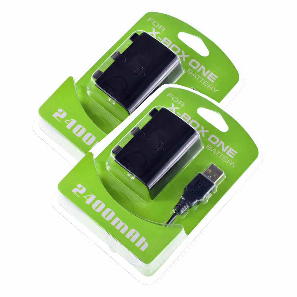 Rechargeable Battery Pack 2400mAh For Xbox One Wireless Controller + USB Cable