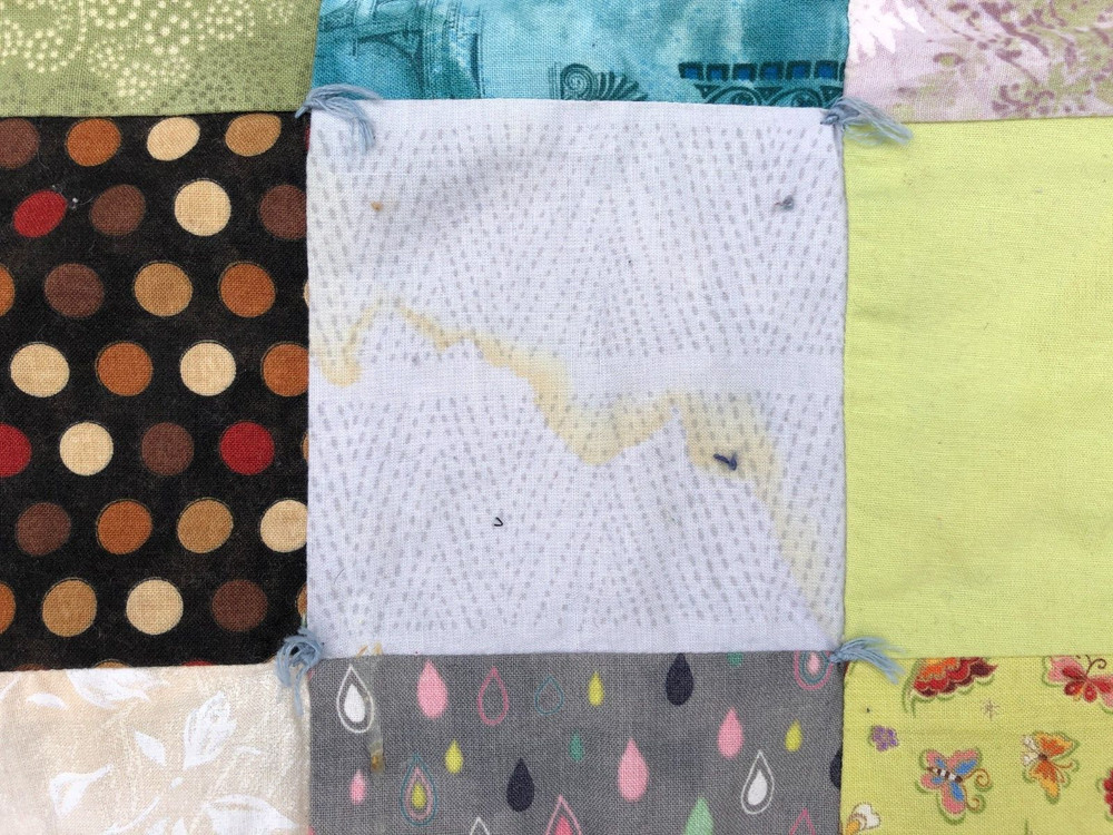 Handmade Childs Bed Size Patchwork Quilt 34.5 x 42