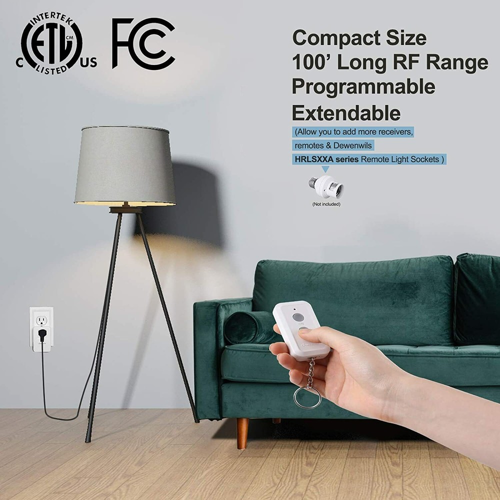 DEWENWILS Indoor Remote Control Outlet,Expandable Remote Light Switch Kit, 4pack