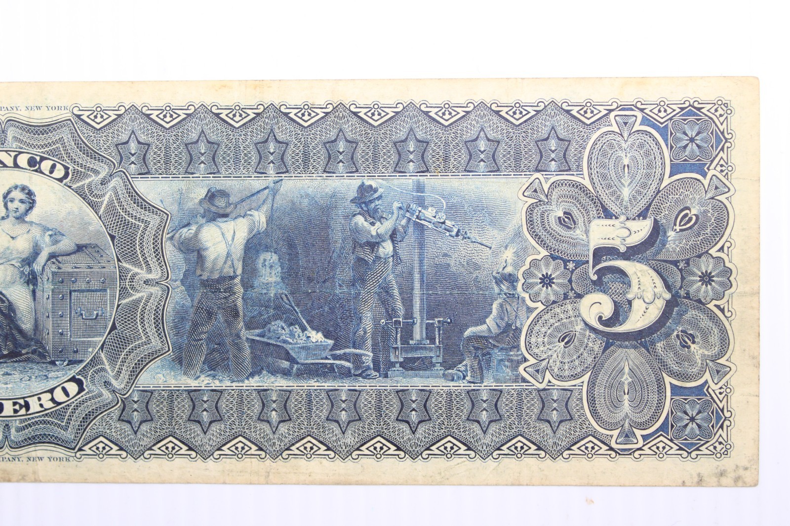 1914 5 PESOS EL BANCO MINERO, MEXICO #0419