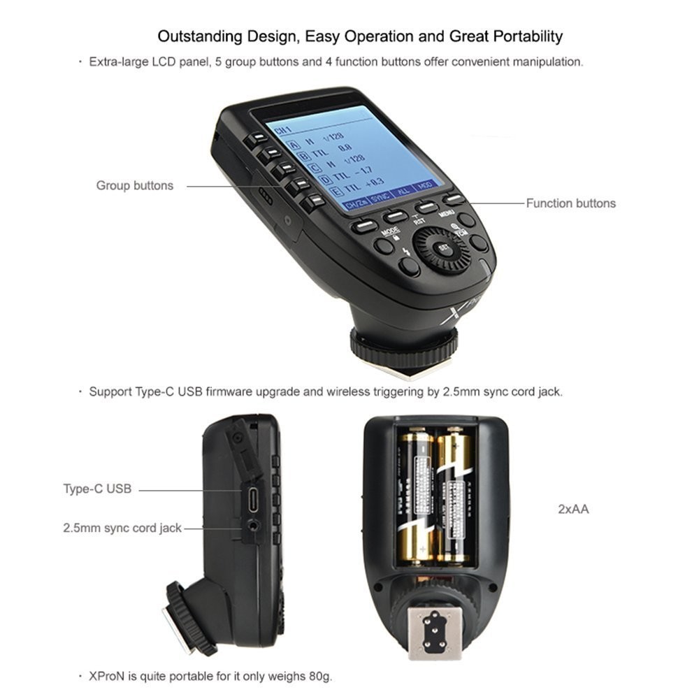 Godox Xpro-N E-TTL II 2.4G Wireless Flash Trigger High Speed Sync 1/8000s