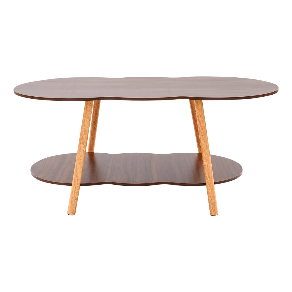 2 Tier Cloud-shaped Sofa Table Modern Coffee Table End Table for Home Office