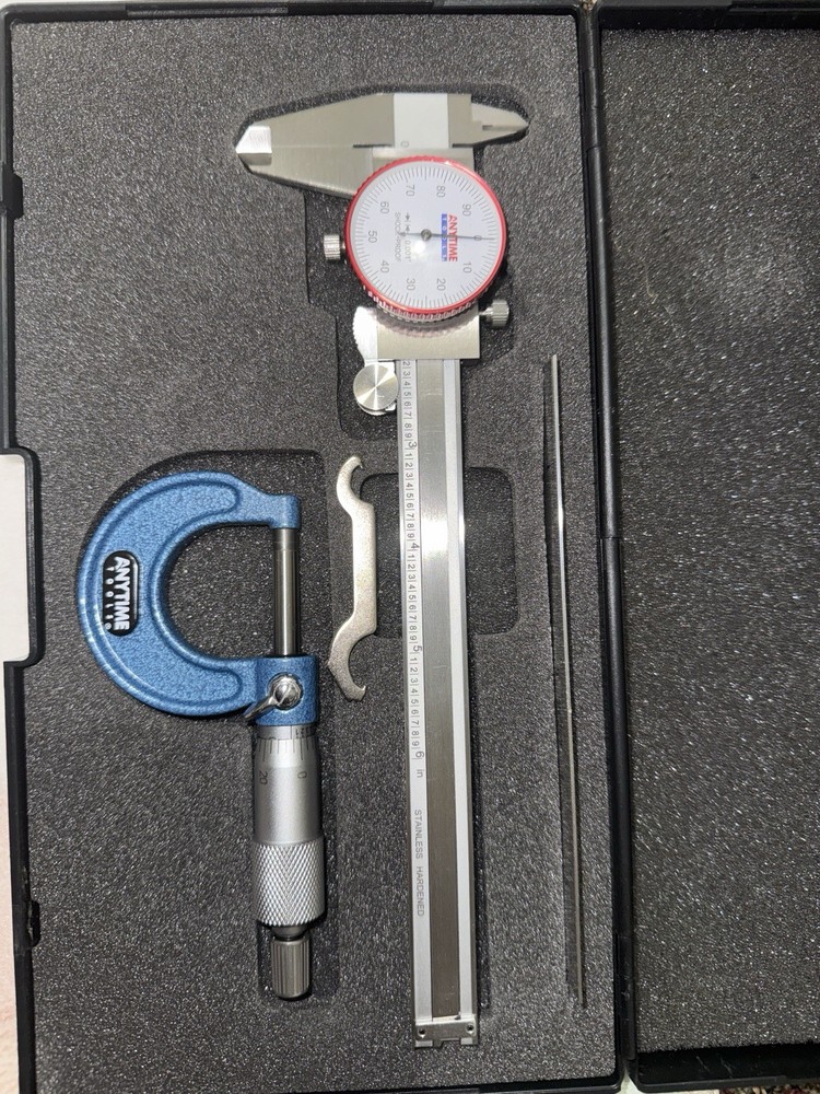 Anytime Dial Caliper 6in and micrometer set