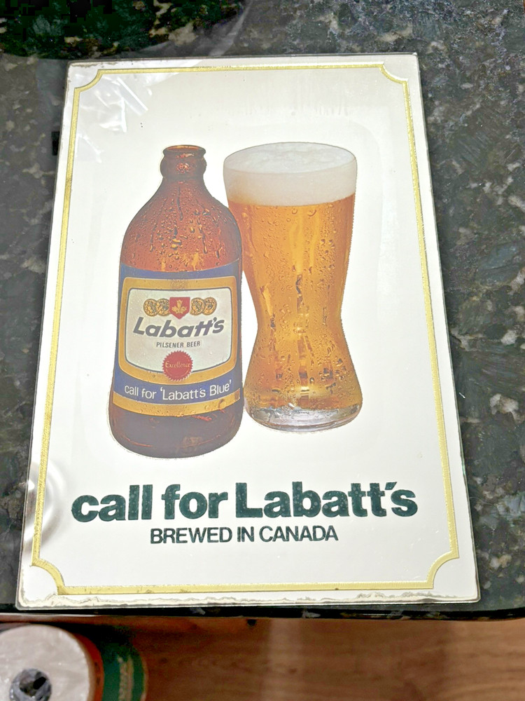 Vintage Labatts Beer Mirror Sign