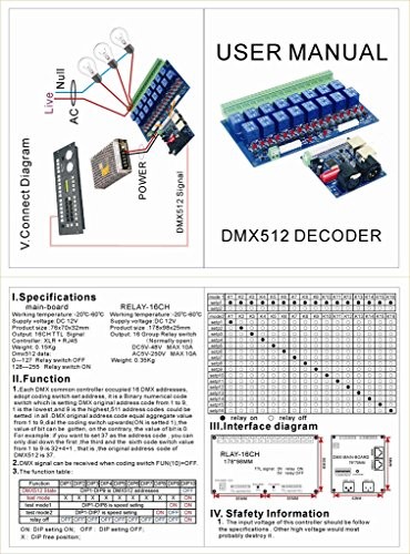 16 Channel DMX Controller Relay Switch Dimmer Kit 16 Way Relay Switch DJ