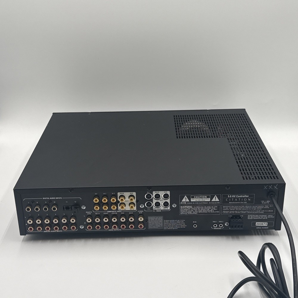 Harman International Citation 5.0 AV Controller Preamp NO REMOTE
