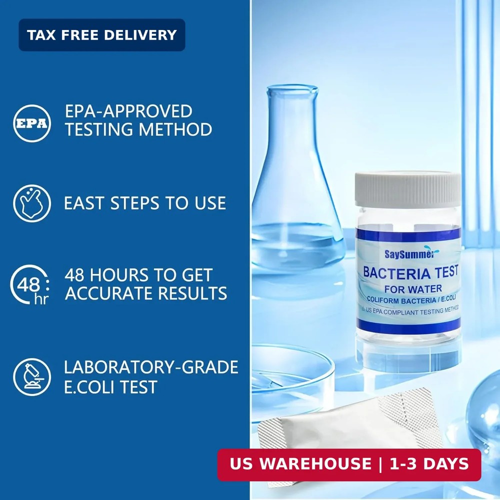 Drinking Water Bacteria Test Kit: 2 Tests Detecting Coliform E coli Bacteria - a