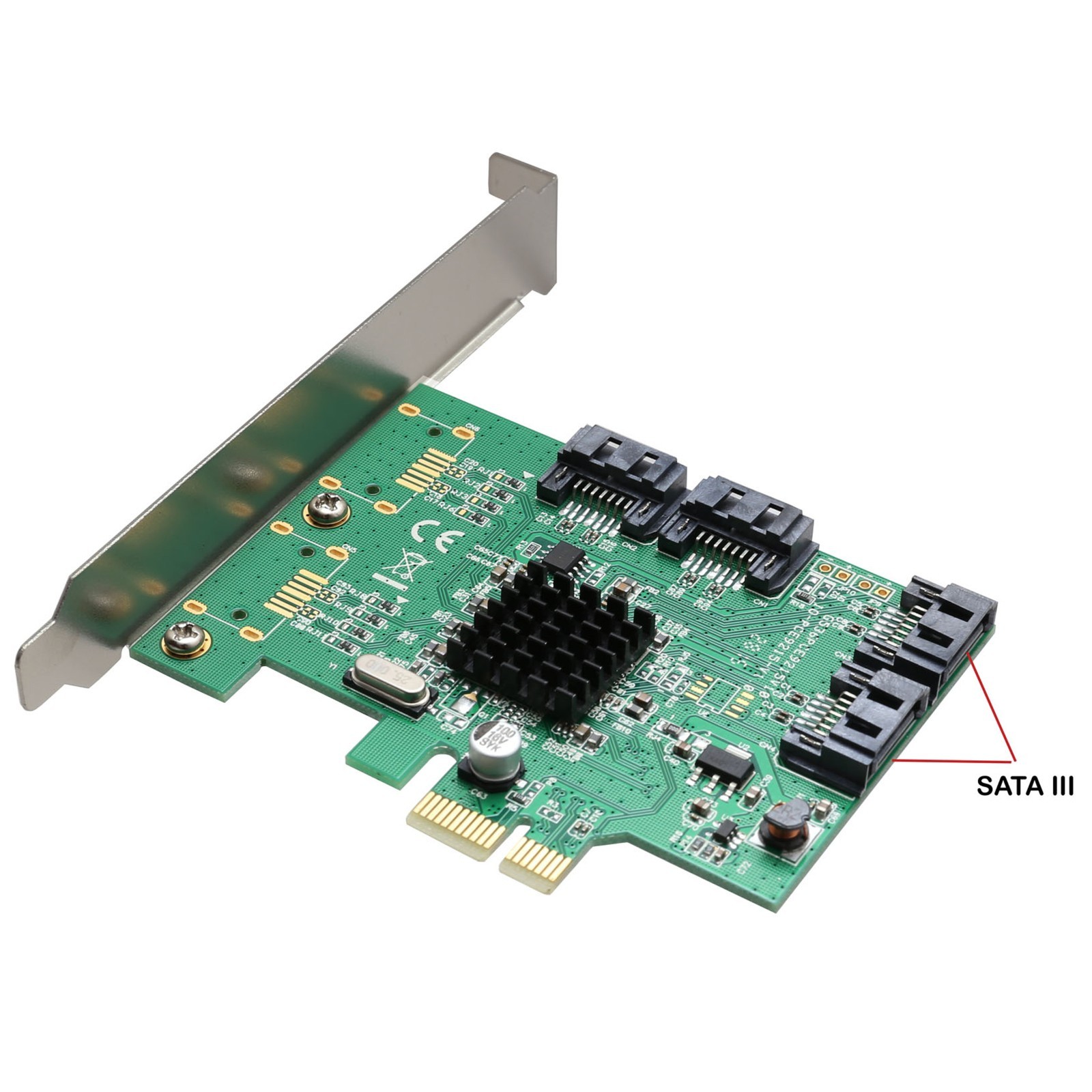 Open Box- 4 Port SATA III NON-RAID PCI-e 2.0 x1 Card