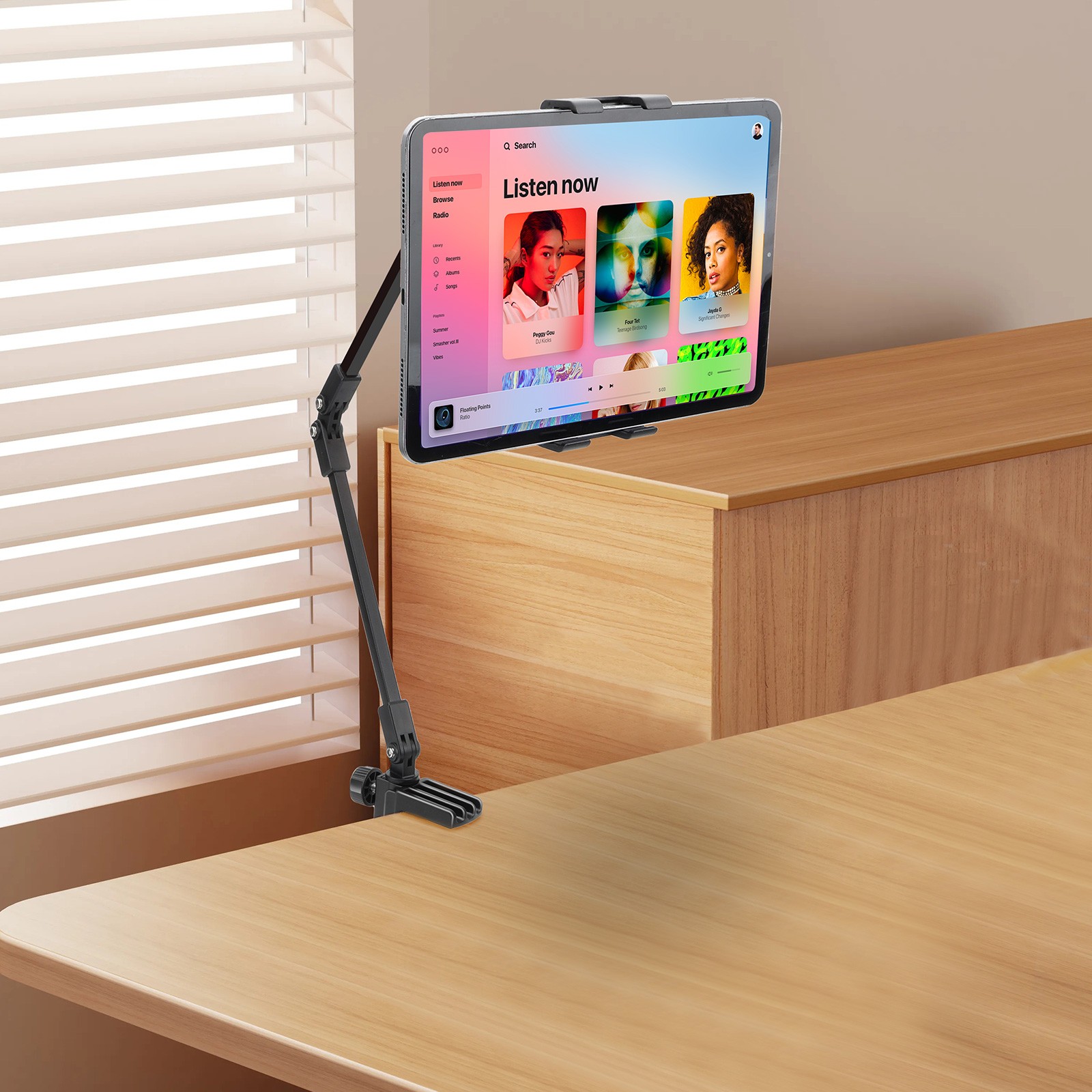 Universal Tablet Mount Desk Holder for 4-12.9" iPad Kindle Fire Surface Monitor