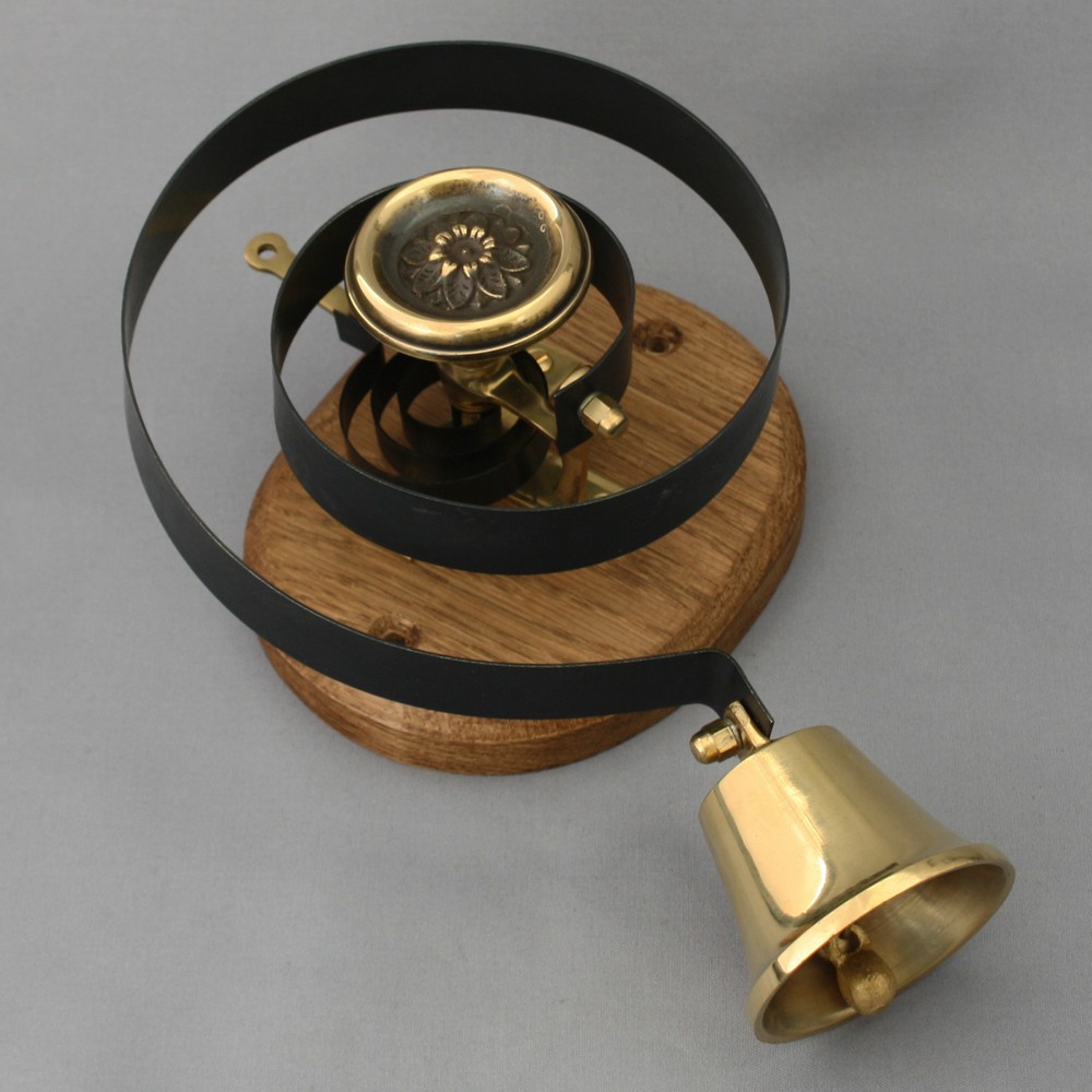 Brass Lichfield Front Door Bell Pull & Bell