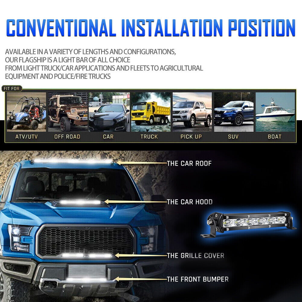 Fit Can-Am Maverick X3 Roof 6D 50" +7" LED Light Bar+4" Dual Color Pods Wire Kit