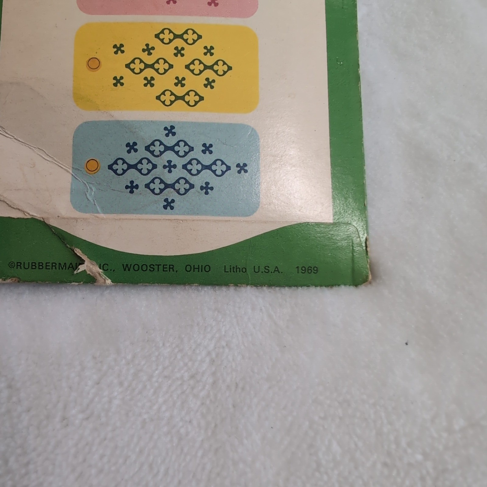 Vintage Rubbermaid Bathtub Appliques 1969 Blue Green Flowers Non-Slip 70s Retro