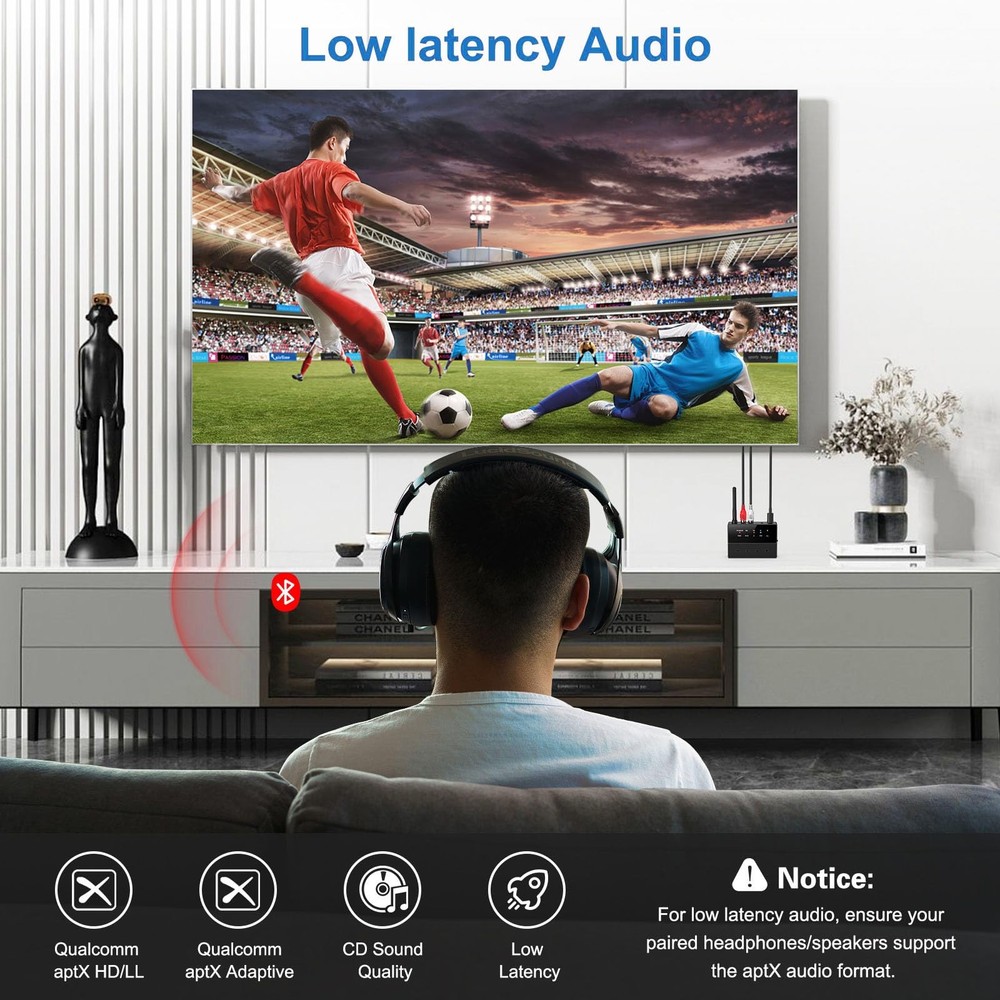 Bluetooth Audio Adapter, Bluetooth 5.3 AUX Adapter, 2 in 1 Transmitter Receiv...