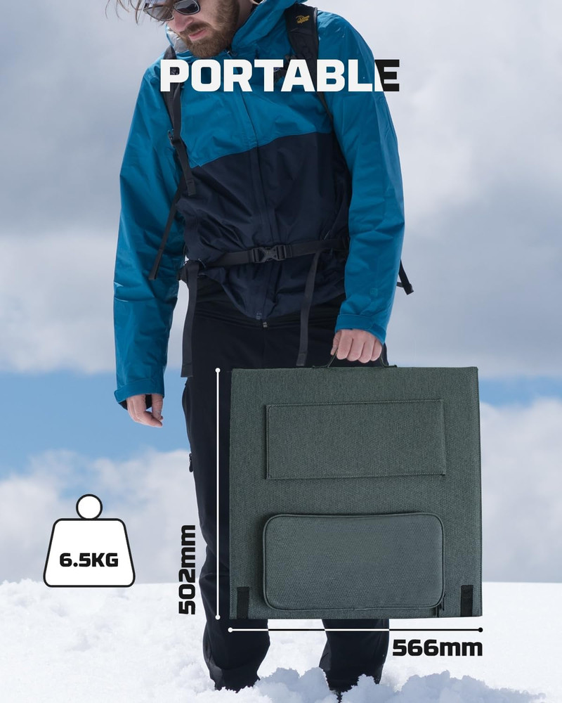 220W Foldable Solar Panel - Waterproof, 2 USB Outputs for Off-Grid Charging