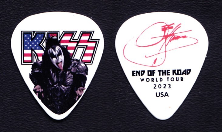 KISS Gene Simmons Signature Photo Flag Guitar Pick - 2023 End Of The Road Tour