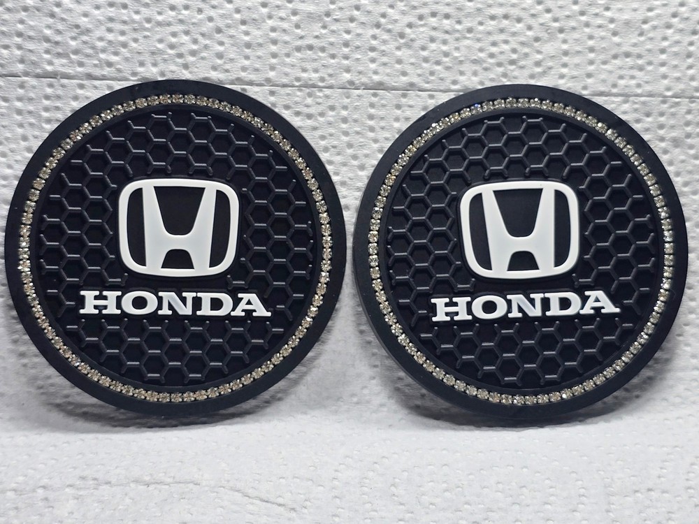 2 Cupholder Pucks Bedazzled Fits Honda