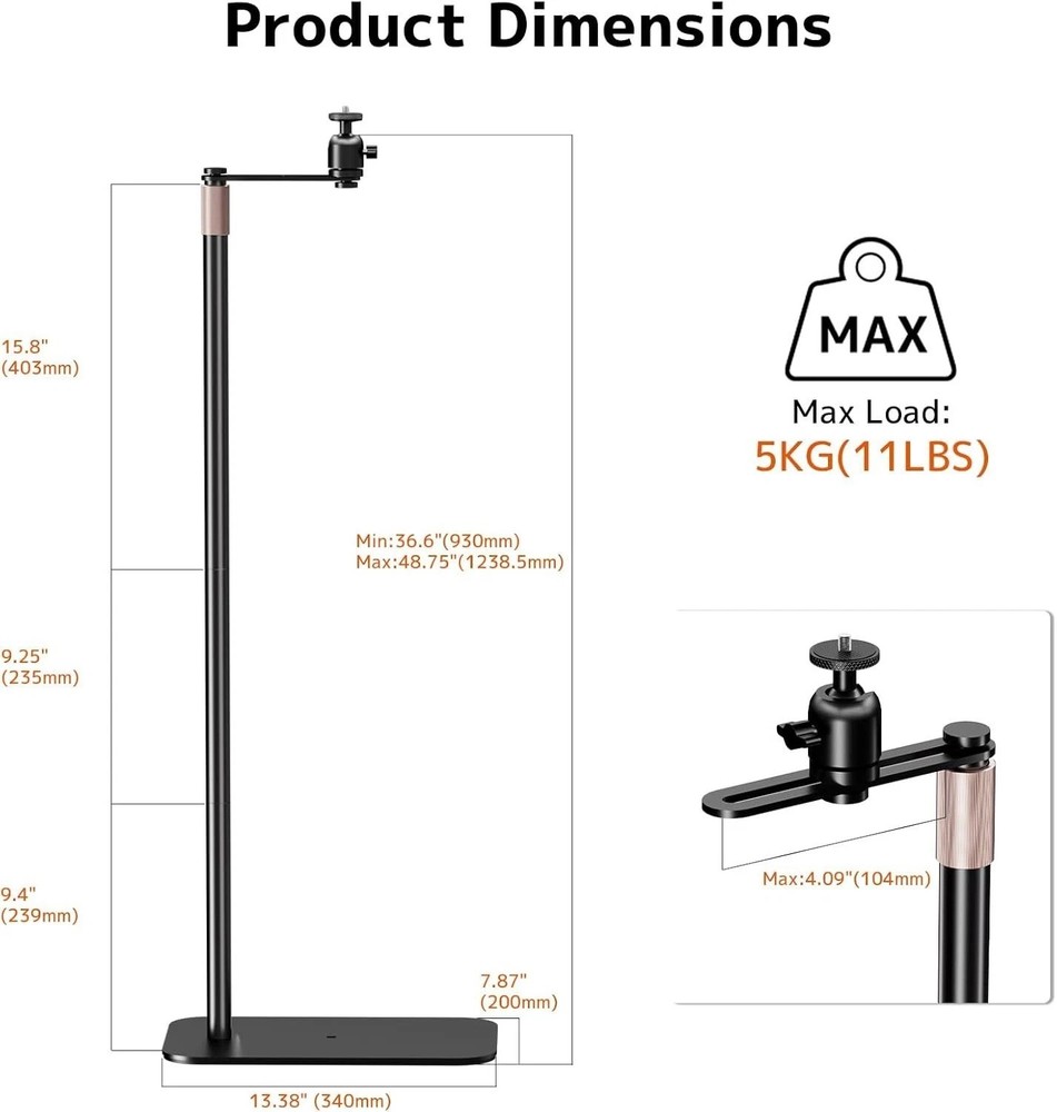 Universal Projector Stand Black Metal