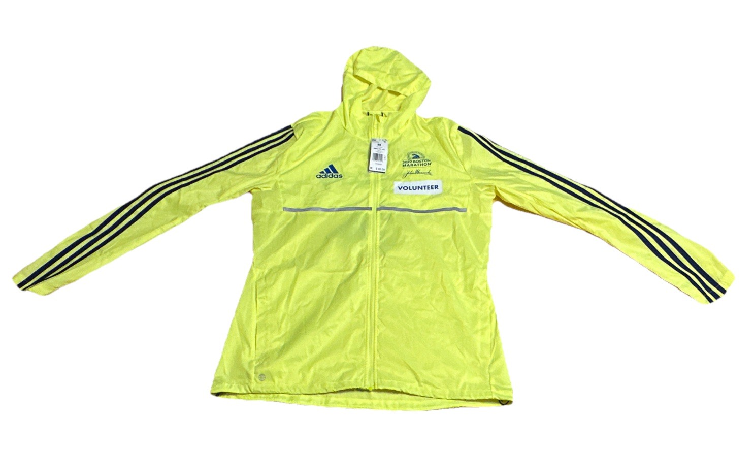 Adidas Mens Yellow 2022 Boston Marathon Volunteer Running Jacket HG1633 MED