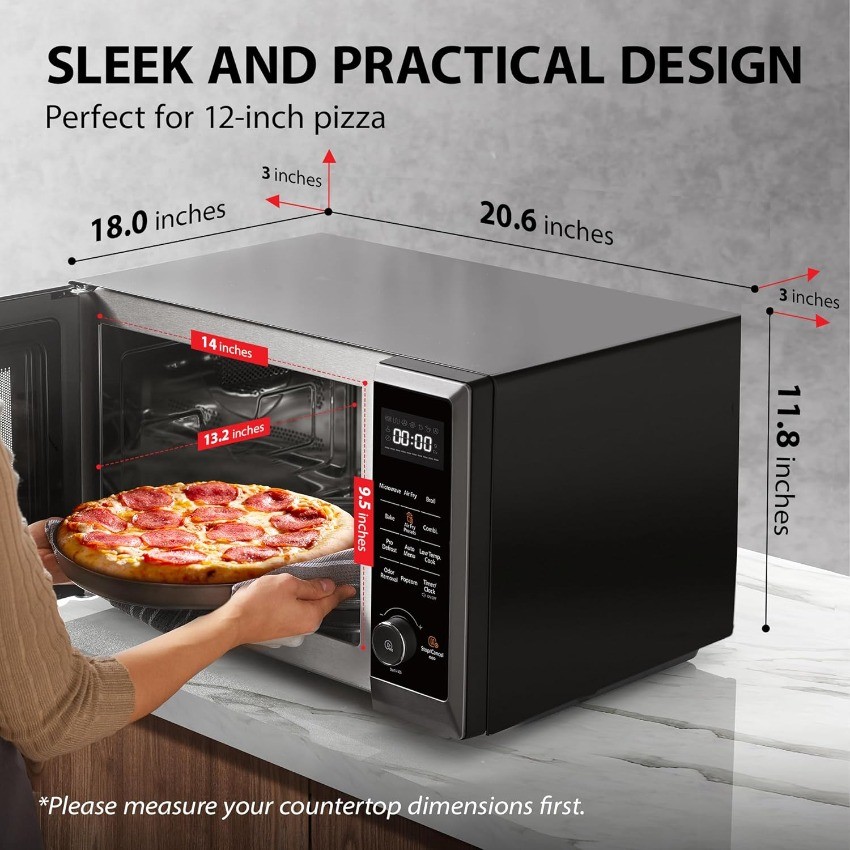 TOSHIBA Air Fryer Combo 8-in-1 Countertop Microwave Oven, ML2-EC10SA(BS)