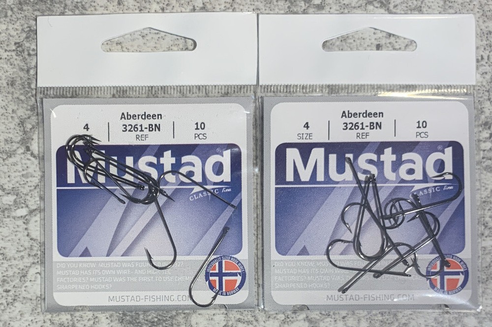 2 Packs Mustad Aberdeen Hooks Size 4