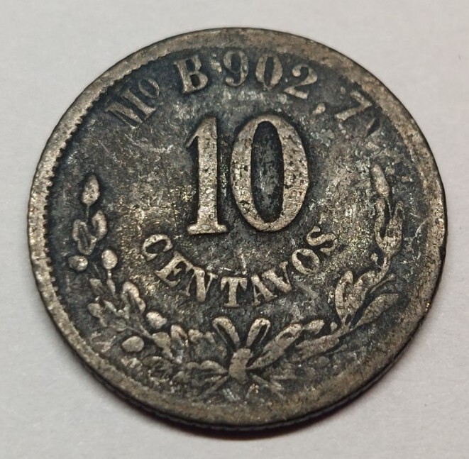 1876/5 Mo B/M Mexico 10 Centavos- Please Read