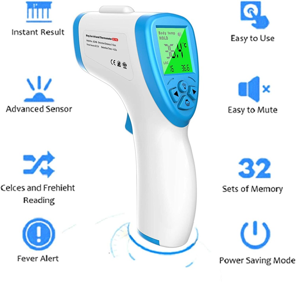 Front thermometer, infrared fever thermometer with LCD screen,