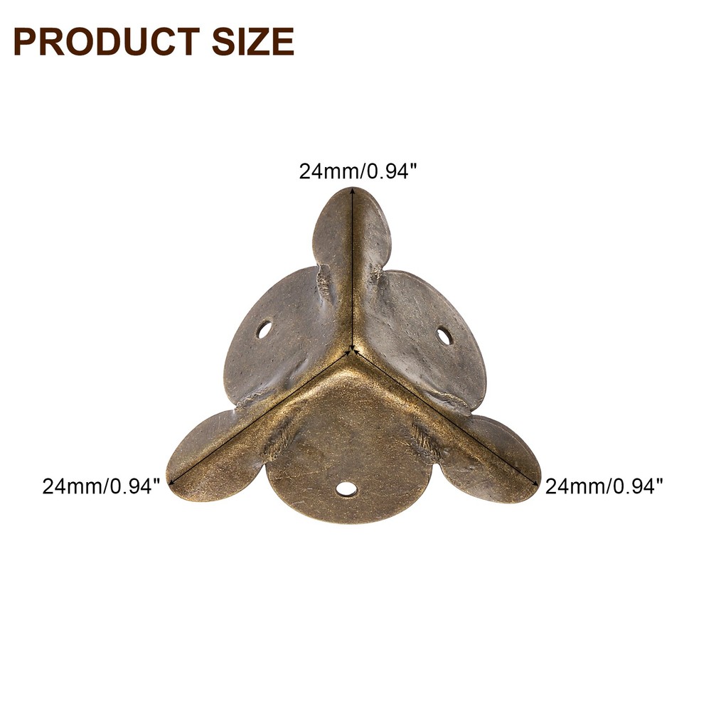 24 Pcs 24mm Decorative Box Corner Cover, Corner Protector, Bronze